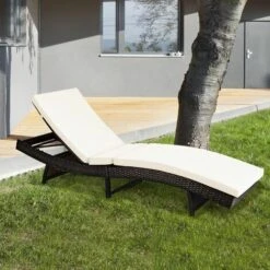 Patio Adjustable Rattan Chaise Lounge Chair Folding Reclining Wicker Chair 11 Patio Adjustable Rattan Chaise Lounge Chair Folding Reclining Wicker Chair -Outdoor Furniture Store 96362990 5