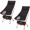 WOLTU Set Of 2 Folding Camping Chairs Compact Ultralight With Carry Bag And Headrest Camping Chair Black + Red -Outdoor Furniture Store 96446030 1
