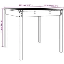 Garden Table 82.5x82.5x76 Cm Solid Wood Pine VidaXL 9 Garden Table 82.5x82.5x76 Cm Solid Wood Pine VidaXL -Outdoor Furniture Store 96455320 3