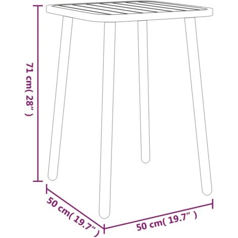 Garden Table Anthracite 50x50x71 Cm Steel VidaXL 5 Garden Table Anthracite 50x50x71 Cm Steel VidaXL - Image 3
