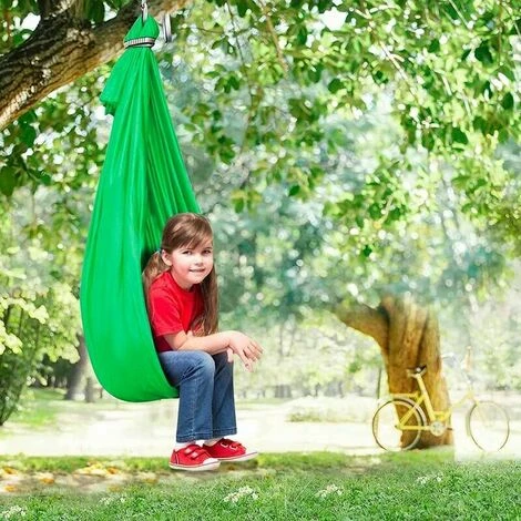 Outdoor Hammock Hanging Chair Indoor Kids Swing (100280cm Green)- 4 Outdoor Hammock Hanging Chair Indoor Kids Swing (100280cm Green)- - Image 2