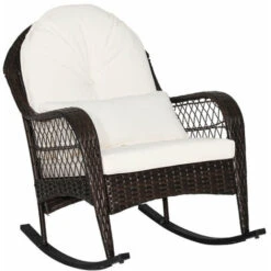 Outdoor Wicker Rocking Chair Mix Brown Outdoor Rocker