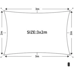 Aquariss 3x2m Sun Shade Sail Rectangle Canopy Polyester Shade Cover Sunscreen Awning For Patio Party Backyard Lawn Garden Outdoor Activities - Terracotta -Outdoor Furniture Store 96495261 4