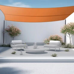 Aquariss 2x2m Sun Shade Sail Canopy Polyester UV Block With Free Rope Sunscreen Awning Square - Orange