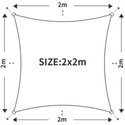 Aquariss 2x2m Sun Shade Sail Canopy Polyester UV Block With Free Rope Sunscreen Awning Square - Orange -Outdoor Furniture Store 96495265 4