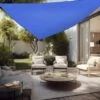 Aquariss Sun Shade Sail 5x5x5m Triangle Canopy Polyester UV Block With Free Rope Sunscreen Awning For Outdoor Garden Patio Yard Party - Blue -Outdoor Furniture Store 96495268 1