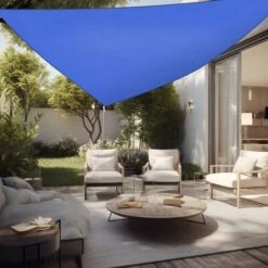 Aquariss Sun Shade Sail 5x5x5m Triangle Canopy Polyester UV Block With Free Rope Sunscreen Awning For Outdoor Garden Patio Yard Party - Blue