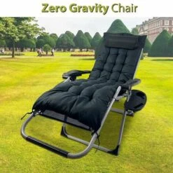 BIRCHTREE Sun Recliner With Thick Cushion Black -Outdoor Furniture Store 96681020 5