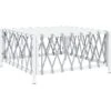 Garden Table White 70x70x34 Cm Woven Fabric VidaXL -Outdoor Furniture Store 96787694 1
