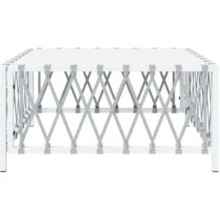 Garden Table White 70x70x34 Cm Woven Fabric VidaXL 10 Garden Table White 70x70x34 Cm Woven Fabric VidaXL -Outdoor Furniture Store 96787694 4