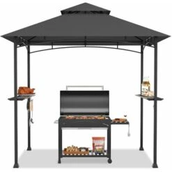 245 X 150 Cm Outdoor Grill Gazebo Patio BBQ Canopy Tent Shelter Steel Structure