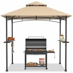 245 X 150 Cm Outdoor Grill Gazebo Patio BBQ Canopy Tent Shelter Steel Structure