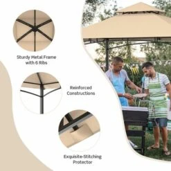 245 X 150 Cm Outdoor Grill Gazebo Patio BBQ Canopy Tent Shelter Steel Structure 10 245 X 150 Cm Outdoor Grill Gazebo Patio BBQ Canopy Tent Shelter Steel Structure -Outdoor Furniture Store 96821742 4