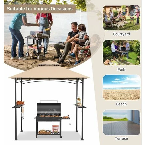 245 X 150 Cm Outdoor Grill Gazebo Patio BBQ Canopy Tent Shelter Steel Structure 7 245 X 150 Cm Outdoor Grill Gazebo Patio BBQ Canopy Tent Shelter Steel Structure - Image 5