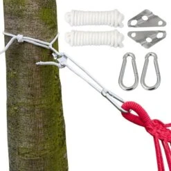 Fastening For Hammock XXL Binding Rope 6 M Weight Bearing Capacity 190 Kg Complete Kit Incl Carabiners And Length Adjusters