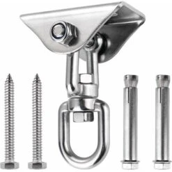 Innovative Ceiling Hook With 304 Stainless Steel, 500 Kg Capacity, 360° Rotation, Suspension For Concrete Sets, Hanging Chair, Hanging Lamp, Hammock, Yoga, With 4 Fixing Screws.