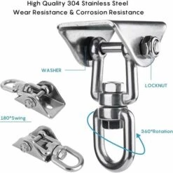 Innovative Ceiling Hook With 304 Stainless Steel, 500 Kg Capacity, 360° Rotation, Suspension For Concrete Sets, Hanging Chair, Hanging Lamp, Hammock, Yoga, With 4 Fixing Screws. -Outdoor Furniture Store 97099566 3