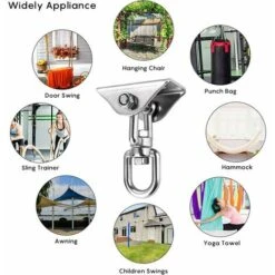 Innovative Ceiling Hook With 304 Stainless Steel, 500 Kg Capacity, 360° Rotation, Suspension For Concrete Sets, Hanging Chair, Hanging Lamp, Hammock, Yoga, With 4 Fixing Screws. -Outdoor Furniture Store 97099566 5