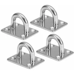 M5Heavy Duty Pad Eye Plate, 304 Stainless Steel Oblong Plate, Clip Ring U-Shape Hook Loop For Sail Shade Marine Hardware, Wall Ceiling Hammock Hooks Hanger For Susp