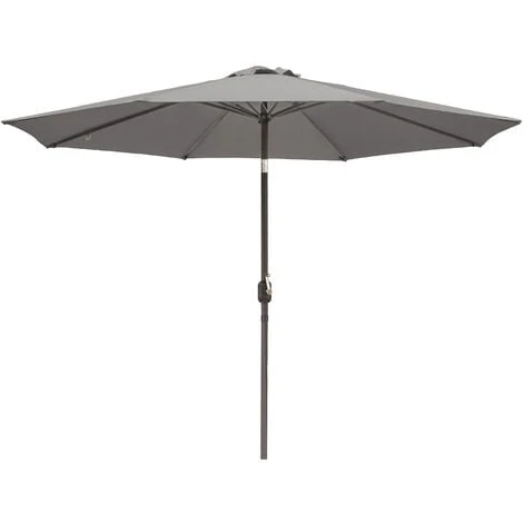 2.7M Grey Sun Shade Parasol Garden Canopy Umbrella Crank Tilt With Base Cover 4 2.7M Grey Sun Shade Parasol Garden Canopy Umbrella Crank Tilt With Base Cover - Image 2