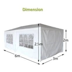 BIRCHTREE Gazebo PE 3X6M PEG02 White -Outdoor Furniture Store 97257974 5