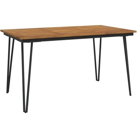 Garden Table With Hairpin Legs 140x80x75 Cm Solid Wood Acacia VidaXL 3 Garden Table With Hairpin Legs 140x80x75 Cm Solid Wood Acacia VidaXL