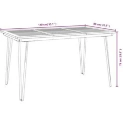 Garden Table With Hairpin Legs 140x80x75 Cm Solid Wood Acacia VidaXL 9 Garden Table With Hairpin Legs 140x80x75 Cm Solid Wood Acacia VidaXL -Outdoor Furniture Store 97307567 3