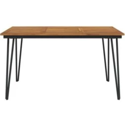 Garden Table With Hairpin Legs 140x80x75 Cm Solid Wood Acacia VidaXL 10 Garden Table With Hairpin Legs 140x80x75 Cm Solid Wood Acacia VidaXL -Outdoor Furniture Store 97307567 4