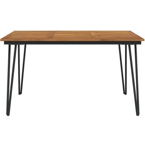 Garden Table With Hairpin Legs 140x80x75 Cm Solid Wood Acacia VidaXL 6 Garden Table With Hairpin Legs 140x80x75 Cm Solid Wood Acacia VidaXL - Image 4