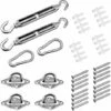 Shade Sail Fixing Kit, Stainless Steel Shade Sail Hardware Fixing Accessories Kit For Square Rectangle And Triangular Awnings (40 Pcs) -Outdoor Furniture Store 97452145 1