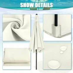 3 Meter 6 Arm Parasol Replacement Covers Garden Awning Replacement Parasol Cover Replacement Umbrella Cover Canopy Only (Cream White) -Outdoor Furniture Store 97452465 3