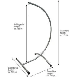 Support To Hang A Hammock For Babies, Suspended Cradle, Swing For Newborns, Suspended Rocking Chair For Infant, Small Children Hanging Chair Silvery Steel Ca. 100X100x170cm Supported Weight Max 50K -Outdoor Furniture Store 97469769 3