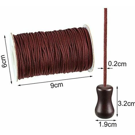 50m/Roll With 4 Pieces Brown Braided Shade Rope Wooden Pendant For Shade Aluminum Shade Plant Gardening And Crafts (Brown)T-Audace 4 50m/Roll With 4 Pieces Brown Braided Shade Rope Wooden Pendant For Shade Aluminum Shade Plant Gardening And Crafts (Brown)T-Audace - Image 2