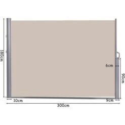 1.8x3M Retractable Folding Side Awning Screen Garden Privacy Divider Wind Fence -Outdoor Furniture Store 97797642 5