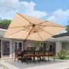 PURPLE LEAF Garden Cantilever Parasol, Large Rectangular Overhanging Patio Umbrella With Crank Handle For Balcony 2 PURPLE LEAF Garden Cantilever Parasol, Large Rectangular Overhanging Patio Umbrella With Crank Handle For Balcony -Outdoor Furniture Store 97810925 1