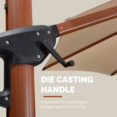 PURPLE LEAF Garden Cantilever Parasol, Large Rectangular Overhanging Patio Umbrella With Crank Handle For Balcony 7 PURPLE LEAF Garden Cantilever Parasol, Large Rectangular Overhanging Patio Umbrella With Crank Handle For Balcony - Image 5