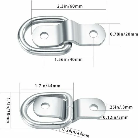D-Rings, Stainless Steel Lashing Hook, Lashing Ring Mounting Ring, Lashing Strap 6 Pcs And 12 Screws For Car Trailer, Wooden Hammock, Camping 6x25mm - 4 D-Rings, Stainless Steel Lashing Hook, Lashing Ring Mounting Ring, Lashing Strap 6 Pcs And 12 Screws For Car Trailer, Wooden Hammock, Camping 6x25mm - - Image 2