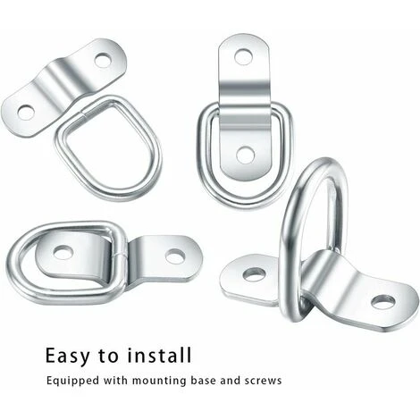 D-Rings, Stainless Steel Lashing Hook, Lashing Ring Mounting Ring, Lashing Strap 6 Pcs And 12 Screws For Car Trailer, Wooden Hammock, Camping 6x25mm - 5 D-Rings, Stainless Steel Lashing Hook, Lashing Ring Mounting Ring, Lashing Strap 6 Pcs And 12 Screws For Car Trailer, Wooden Hammock, Camping 6x25mm - - Image 3