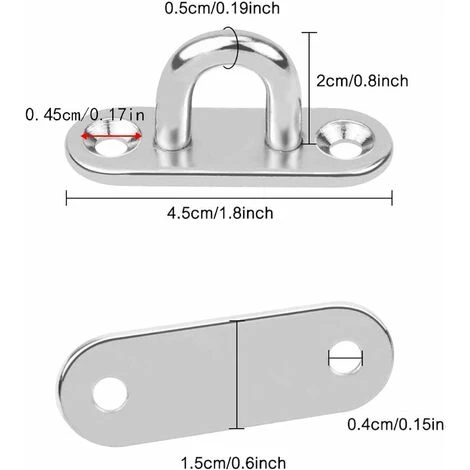 Stainless Steel Eye Plate Steel Eyelet 5mm Ceiling Wall Hook 304 Stainless Steel Eye Plates M5 For Yoga Swings Hammocks Awning Boat Accessories 6 Stainless Steel Eye Plate Steel Eyelet 5mm Ceiling Wall Hook 304 Stainless Steel Eye Plates M5 For Yoga Swings Hammocks Awning Boat Accessories - Image 4