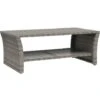 Coffee Table Grey 100x50x40 Cm Poly Rattan VidaXL
