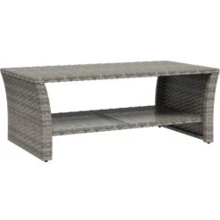 Coffee Table Grey 100x50x40 Cm Poly Rattan VidaXL