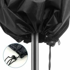 Waterproof Garden Umbrella Cover With Zipper And Water Resistant Fabric Dark Black 2 -Outdoor Furniture Store 97927981 3