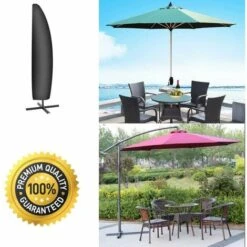 Umbrella Cover, 265cm Garden Umbrella Cover/Protective Oxford Waterproof Umbrella Cover, Black -Outdoor Furniture Store 97928143 2