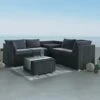 Outdoor Modular Lounge Sofa Set With Storage Box 4 Seater - Black -Outdoor Furniture Store 97952096 1