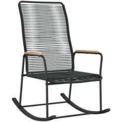 Garden Rocking Chair Black 59x79.5x104 Cm PVC Rattan VidaXL