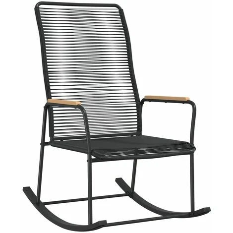 Garden Rocking Chair Black 59x79.5x104 Cm PVC Rattan VidaXL 3 Garden Rocking Chair Black 59x79.5x104 Cm PVC Rattan VidaXL