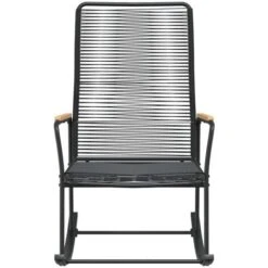 Garden Rocking Chair Black 59x79.5x104 Cm PVC Rattan VidaXL 10 Garden Rocking Chair Black 59x79.5x104 Cm PVC Rattan VidaXL -Outdoor Furniture Store 98097935 4
