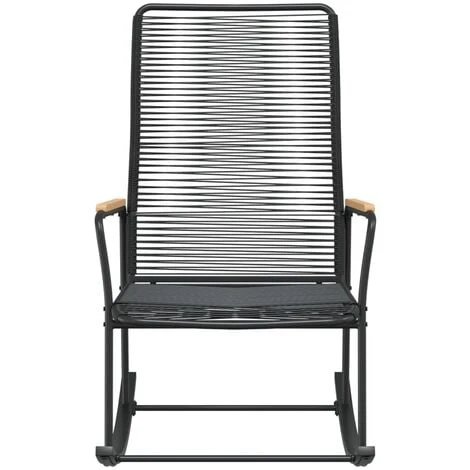 Garden Rocking Chair Black 59x79.5x104 Cm PVC Rattan VidaXL 6 Garden Rocking Chair Black 59x79.5x104 Cm PVC Rattan VidaXL - Image 4