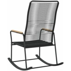 Garden Rocking Chair Black 59x79.5x104 Cm PVC Rattan VidaXL 11 Garden Rocking Chair Black 59x79.5x104 Cm PVC Rattan VidaXL -Outdoor Furniture Store 98097935 5