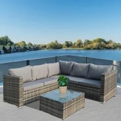 BIRCHTREE Rattan Furniture Set RFS08 Grey